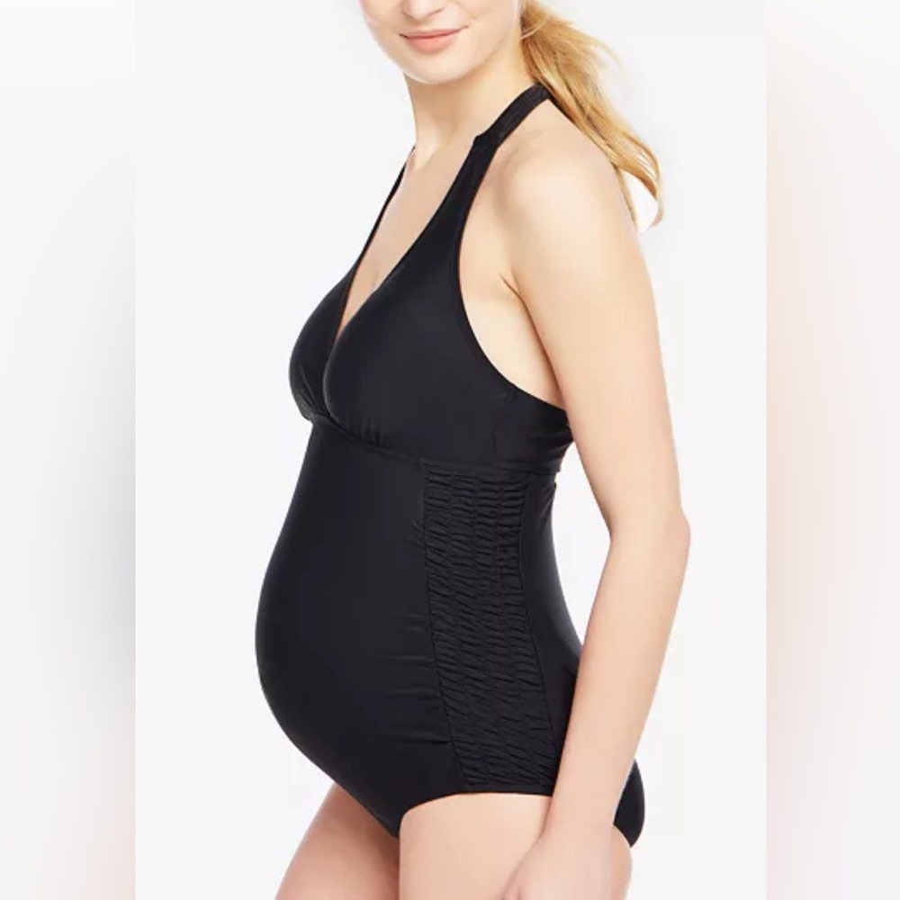 Motherhood maternity woman’s Black Halter Swimsuit/ size S